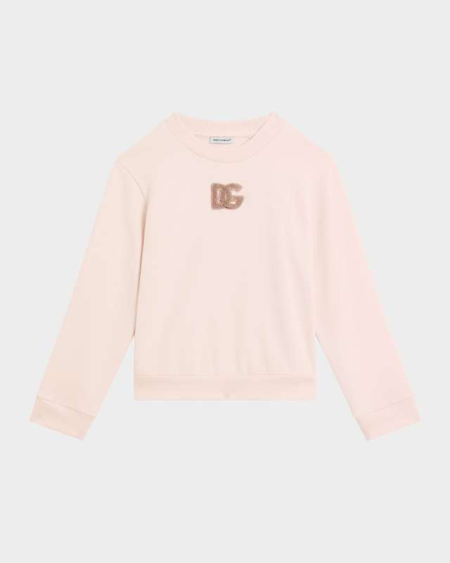 Girl's Logo Sequined Felpa Patch Sweatshirt, Size 8-14